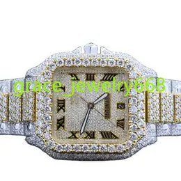 Luxury Design Stainless Steel Unisex Watch Timepiece Jewelry Automatic Iced Out VVS Clarity Moissanite Diamond Hip Hop Watch