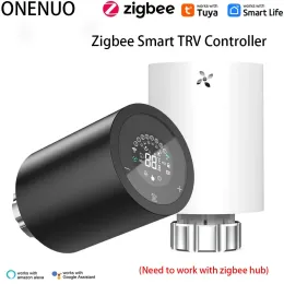 키트 Onenuo Tuya Zigbee 지능형 라디에이터 액추에이터 앱 제어 온도 조절 라디에이터 밸브 온도 컨트롤러 지원 Alexa