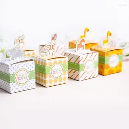 Geschenkverpackung 50pcs Animal Candy Box Baby Girl Boy Party bevorzugt Hochzeitsgeschenke für Gäste Geburtstagsbedarf