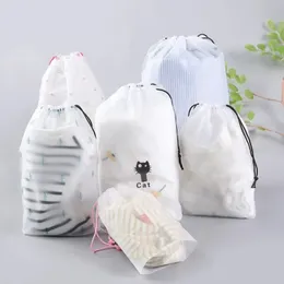 3pcs çizgi roman desen su geçirmez alışveriş çantası seyahat kozmetikler çizim güzellik seti organizatör giyim ayakkabı depolama çantası ev eşyaları
