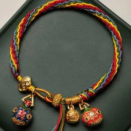 Связанные браслеты плетеные красные веревки проглатывают зверя Брасель милый символ удачи браслет браслет из тунца мира рука реинкарнации