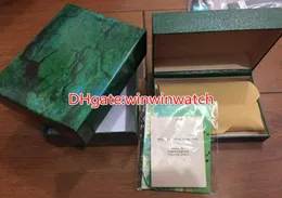 Watch Box를위한 저렴한 브랜드 남성 오리지널 녹색 나무 상자 및 종이 2233917