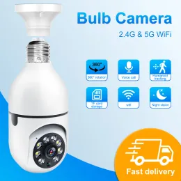 Камеры 2.4G5G Wi -Fi Camera 5MP Outdoor Беспроводная видеонаблюдение IP E27 4X цифровое зум -зум -зум -наблюдение Смарт -отслеживание.