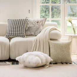 Pillow Nordic Sofa Pillowcase Modern Simple Small Fragrant Wind Living Room Headboard Waist Backrest Beige