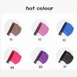 6 Pcs Water Proof Colored Mascara Miss Eyelash Makeup Tool Abs Long Lasting Cream 240321