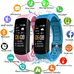 Opaski na rękę C5s Mężczyźni Smart Watch Women Fitness Tracker Smartwatch Smartwatch Cietometru Krwawe Część serca Monitor inteligentny bransoletka wodoodporna