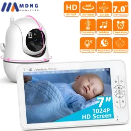 Monitors New 7 Inch Wireless Baby Monitor With PTZ Camera HD Security Children Camera Night Vision Cry babies Phone New Born Baby Items