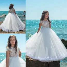 Dresses vestidos de primera comunion 2019 Designer Kids First Communion Dresses for Little Girls Long Cute Flower Girl Dress Cap Sleeves