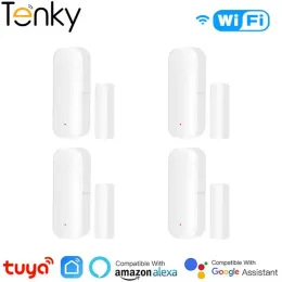 Detector Tenky Tuya Smart WiFi Door Sensor Door Open / Closed Detector Home Alarm Security Protection Smart Life Control Via Alexa Google