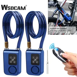 Kits WSDCAM Bike Lock AntiTheft Security Wireless Remote Control Alarm Lock 4Digit Password Alarm IP55 Waterproof for Oudoor