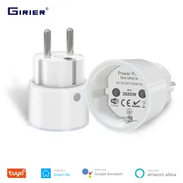 Wtyczki Mini UE Smart Plug Wi -Fi Gniazdo 16A z Monitor Monitor Tuyasmart App/Voice/Timing Pilot Control Współpraca z Alexa Google Home