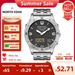 Watches North Edge Men's Sports Digital Watches Business Watch for Men Waterproof 50m Altimeter Barometer Compass Luminous Clock