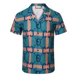 Lyxdesigners Nya herrar och kvinnor Kort ärm Sportkläder Set Summer Button Down Bowling Men Royal Rebellion Barocco Print Dress Casual Silk Shirt