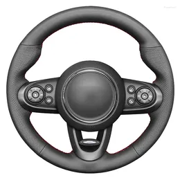 Крышка рулевого колеса Черное подлинное кожаное автомобильное покрытие для Mini (Hatchback/Mini) JCW Clubman Convertible Countryman
