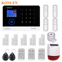 Kits Konlen House Security GSM WiFi Alarm System Kits اللاسلكي Strobe Siren Solar Horn Deans Defect