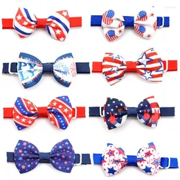 ملابس الكلاب 30/50 PC PET BOWTIE NECKTIE 4th من يوليو الإكسسوارات لإمدادات ربطة عنق الصغيرة يوم الاستقلال