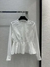 Marka Aynı Stil Gömlek 2024 Yeni Bahar Yaz Standı Yaka Uzun Kollu Moda Lüks Kadın Bluz Tasarımcı Tops 0404-12