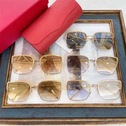 2024 Mode von Luxusdesigner neuer Männer- und Frauen -Sonnenbrillen vor Wind Ins Tidy Square Leopard Head Mesh rot