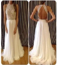 Vestidos de noite sem costas sexy 2015 cheios da tendência da moda Crystal Top A Line Chiffon Major Beading Long Formal GOWNS Party Dre4336771