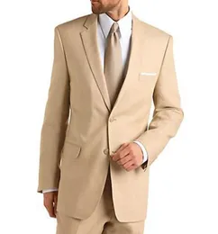 Khaki Formal Wedding Men Suit for Groom Tuxedos Notched Lapelカスタム2ピースジャケットパンツ男性WH080142420