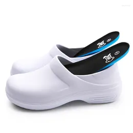 Casual Shoes Large Size Mens Non-slip Chef EVA Lightweight Loafers Slip-on Work Shoe Factory Black White Footwear Women