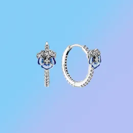 Ohrringe 2022 Neues S925 Sterling Silber 1 1 Frühlingssammlung Ohrringe Blau Stiefmütterchen Kranz Ohrringe Mode romantische Mädchen Schmuck Geschenke