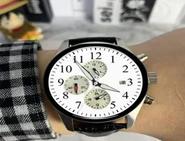 العلامة التجارية Top Mens Watches Pilot Watch Calendar Quartz Movement Clock Leather Listrapwatches for Men Designer Relogio1847378