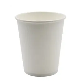 2024 100pcs/Pack 250ml Pure White Paper Cups Disposable Coffee Tea Milk Cup Drinking Accessories Party Supplies Accept Customize for