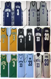 Vintage Georgetown Hoyas Allen Iverson 3 Patrick Ewing 33 College Basketball Jerseys Bethel High School Green Titched Critts7097905