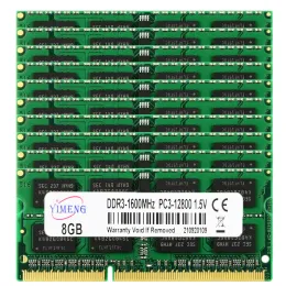 RAMS 50PCS DDR3 RAM 4GB 8GB 16Gラップトップメモリ​​ーPC3 12800 10600 8500 1600 1066 1333 MHz 240pin Sodimm Memory Memoria DDR3L RAM
