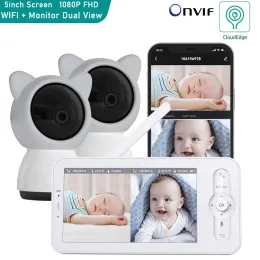 Monitora la doppia telecamera da 5 pollici wireles baby monitor babyphone onvif video di sicurezza bebe vox nottur