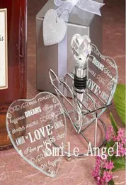 الوقايات الزجاجية في Transprent Heart Love Letters Design 2019 Glass Cup Cup Mat 2pcs في حزمة واحدة تذكارية لحفل الزفاف p7860836