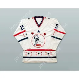 GDSIR Custom WHA 1972-73 Michael Parizeau 15 All Star White Hockey Jersey New Ed S-L-XL-XXL-3XL-4XL-5XL-6XL