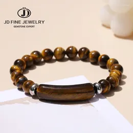 Strand JD Natural Stone Natural Giallo Tigre RETTANGLE BARL BRACELETS BRACELETS DONNE REIKI GUARING BANGOLI FATTO COPPOSTI