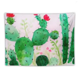 Wandteppiche blühende Kaktus -Wandteppichhäuser ästhetisches dekoratives Wandbild für Schlafzimmer