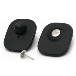 System 100PCS 47*42mm Checkpoint Security Compatible Rf 8.2Mhz Mini Tag Black W/Pin EAS AntiTheft