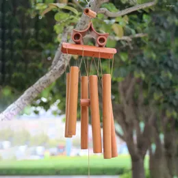 Estatuetas decorativas de bambu rubor eólica Windchimes Windchimes de folga ao ar livre para pátio de decoração externa ao ar livre