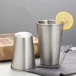 Cups Saucers Edelstahl mit Saftbierglas tragbarer Becher Pint Metall Küche Trinkbars versorgen 500 ml