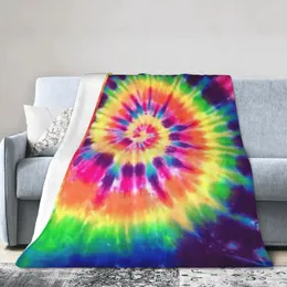 Blankets Flannel Throw Blanket Tie Dye Soft Bedding Warm Plush For Bed Living Room Picnic Travel Home Sofa