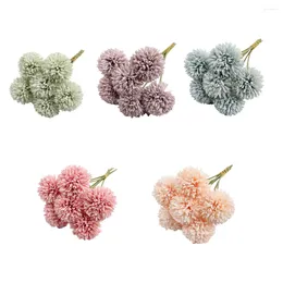 Fiori decorativi 6pcs fiore artificiale Hydrangea Falso Fante Smello singolo Shoot Shoot Argano soggiorno camera da letto scura