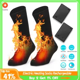 Anzüge im Winter Elektrische Heizungssocken aufgeladener einstellbare Temperatur warme Socken Fußwärmer Unisex Thermalsocken für Campingski