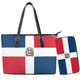 Evening Bags Dominican National Flag Medal Pattern Woman Autumn Winter Handbag Comfortable Fabric Smooth Zip Strap Wallet Satchel