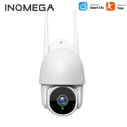 Kameror Inqmega 1080p WiFi Tuya Smart PTZ Camera Wireless Autotracking Camera 2way Audio Outdoor Home HD CCTV Surveillance Waterproof