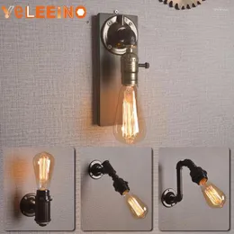 Wall Lamp Industrial Vintage Iron Rust Plated Water Pipe Lights Fixture E27 Loft Lighting Sconce For Home Restaurant Bar