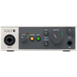 Mikrofone UA Apollo Volt 1 Professionelle Aufnahme -Soundkarte USB -Audioschnittstelle integriert klassisches Kompressor und Röhremikör -Vorverstärker