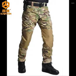 Men's Pants Waterproof Tactical Multi-Pocket Loose Special Service Trousers Outdoor Climbing Combat Training Hunting Male