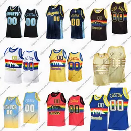 Maglie da basket cucite retrò personalizzate Allen Iverson Carmelo Anthony Dikembe Mutombo Alex English David Thompson Dan Issel Byron Beck Sports