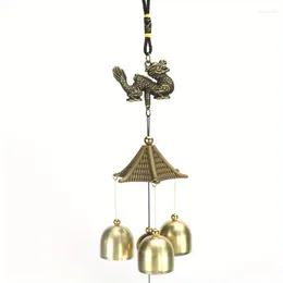 Decorative Figurines 1PC Antique Metal Chinese Dragon Bronze Wind Bell Hanging Feng Shui Shop Doorbell Chime Buddha