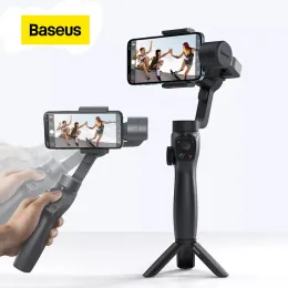 Monopods Baseus 3axis Handheld Gimbal Kablosuz Bluetooth Telefon Gimbal Sabitleyici İPhone Tripod Gimbal Akıllı Telefon Stabilizatör Gimbal