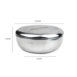 2024 Men Double Layer Stainless Steel Cup Thicken Durable Shave Soap Bowl Heat Insulation Smooth Shaving Mug Wine Alcohol Tea Cup - for